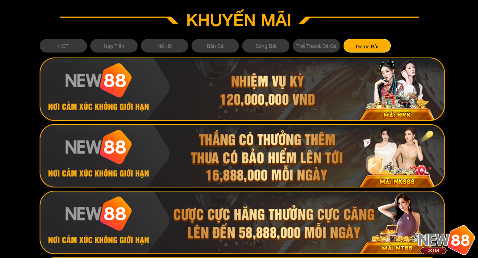 Tham gia game bài để nhận nhiều ưu đãi khủng từ nhà cái New88